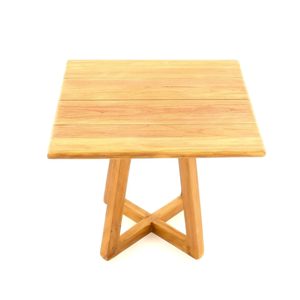 Table de repas rectangulaire solide pour extérieur avec base croisée - Écologique, durable, design moderne, résistante à l'eau pour appartement, café, terrasse - Product Image 1