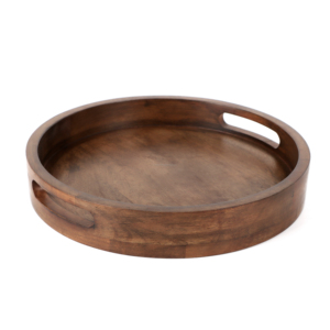 Bandeja de servicio de madera de acacia con asas, bandeja decorativa de melamina acrílica para el desayuno en la cama, sala de estar, uso de mesa de café - Product Image 1
