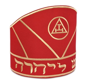 Mitre de Grand Prêtre du Chapitre Royal, Broderie Rouge et Or, Régalia Maçonnique, Coiffe Cérémonielle, Chapeau Mitre Royal Arch - Product Image 4