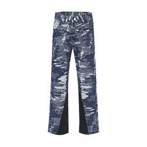 Pantalones Vaqueros de Mezclilla Lavada de Otoño de Alta Calidad Personalizados para Hombre, Corte Holgado, Casuales, 100% Algodón, Impermeables, Resistentes al Viento, Transpirables y a la Moda - Product Image 2