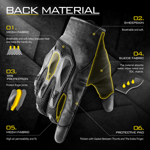 Guantes Tácticos con Protección en los Nudillos, Pantalla Táctil, Medios Dedos/Sin Dedos, Transpirables, de Microfibra, para Motociclismo y Deportes, para Hombre - Product Image 2