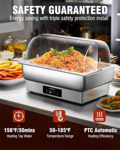 Hotel Catering Restaurant Buffet Serving <b>PC</b> Roll Top Stainless Steel Chafing Dish Buffet <b>Set</b> - Product Image 3