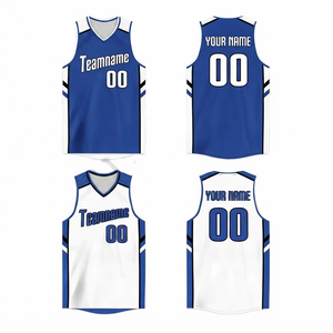 Camiseta de Baloncesto Sublimada Personalizada para Hombre, Uniforme Profesional de Malla Transpirable de Secado Rápido, Camiseta sin Mangas con Cuello en V para Equipo, Personalizable - Product Image 1