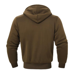 Sudadera con capucha y cremallera completa personalizada para hombre – Sudadera de algodón de alta calidad, color liso, con cremallera, cómoda, estilo urbano - Product Image 2