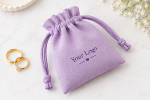 Sacs de rangement pour accessoires en tissu coton-lin écologique, durables et tendance, avec cordon de serrage, couleur violette, vente en gros directe usine - Product Image 3