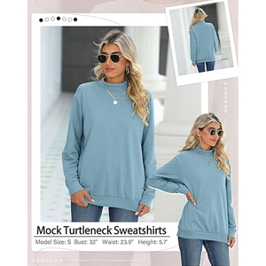 Nouvel Arrivage – Sweat-shirt en Coton Confortable et Décontracté pour Femme, Col Rond, Manches Longues, Épaules Tombantes, Couleur Unie, Style Luxe - Product Image 3