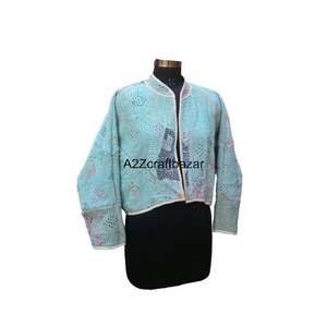 Veste Gudari faite à la main pour femmes, coton standard, style indien Kantha, multicolore, vintage, 100% pur, ethnique, écologique, printemps - Product Image 4