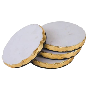 Posavasos de mármol hexagonal hecho a mano, personalizado, para bebidas, blanco, decorativo, para café, té. - Product Image 2