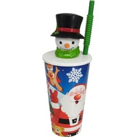 Vaso de Plástico Ecológico de 660 ml, Libre de BPA, con Diseño de Dibujos Animados en 3D, para Lavado a Mano, Regalo para Niños en Fiestas Navideñas de Santa Claus