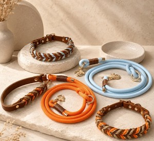 Premium Modern Animal Pattern Heavy Duty Eco-Friendly 100% Cotton <b>Dog</b> <b>Leash</b> with Bowknot Decoration - Product Image 1