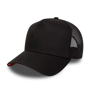 Hot Sale Black Trucker <b>Cap</b> Mesh Back Adjustable Snapback Hat <b>Plain</b> Front Custom Logo Breathable Lightweight Casual Outdoor <b>Cap</b> - Product Image 1