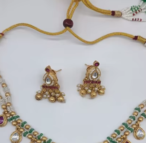 Ensemble collier et boucles d'oreilles en moissanite plaqué or de qualité supérieure, style tendance, pour mariage, pour femmes - Product Image 2