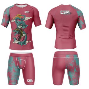 Conjunto de Rashguard de Manga Larga para MMA, Tejido Transpirable de Excelente Calidad, Diseño Elegante, Impresión por Sublimación, Traje de Compresión para Hombre - Product Image 1