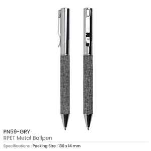 RPET <b>Stylus</b> Pens Blue Ink Twist Action Mechanism Durable Metal Ballpoint Pens - Product Image 3