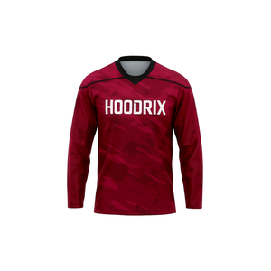 Maillots de hockey sur glace personnalisés pour équipes, impression par sublimation, tissu en maille anti-boulochage, logos cousus en twill, col à lacets - Product Image 3