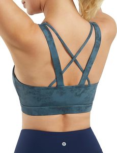 Soutien-gorge de sport personnalisable OEM à rayures, grande taille, maintien élevé, extensible dans les quatre sens, à enfiler, pour la danse et le yoga, pour femmes - Product Image 6