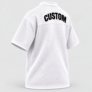 Camiseta de malla personalizada para hombre, de algodón grueso transpirable, con hombros caídos, color liso, estilo urbano. - Product Image 6