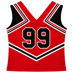Haut d'uniforme de cheerleading sans manches à col en V pour femmes adultes, respirant, écologique, pour performance de danse athlétique en équipe - Product Image 2