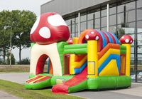 Château gonflable commercial pas cher en forme de champignon, portable pour l'extérieur avec toboggan