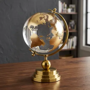Globe terrestre décoratif, objet de décoration, support en métal doré, style vintage, globe pour la décoration de la maison, du bureau, de la table, du salon, de la salle d'étude, cadeau - Product Image 6