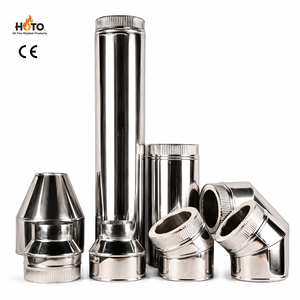 Conducto de Chimenea de <span class=keywords><strong>Doble</strong></span> Pared Aislado para <span class=keywords><strong>Estufa</strong></span> de Leña, Clima Frío, Acero Inoxidable 316/304, Anticondensación, CE, 5 Años de Garantía de Fábrica OEM - Product Image 1