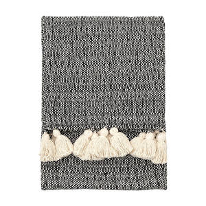 Manta de sofá de algodón bohemio hecha a mano con patrón de rayas y borde con flecos, ideal para importadores de decoración moderna para el hogar - Product Image 2