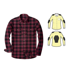 Camisa de franela para motocicleta 100% algodón con protector extraíble Ce Armor para hombres que conducen - Product Image 2