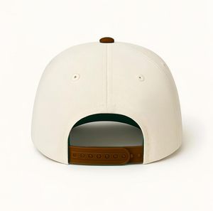Gorra de Béisbol Ajustada de 6 Paneles en Beige y Marrón, Unisex, Casual, de Color Sólido, de Sarga de Algodón - Product Image 2