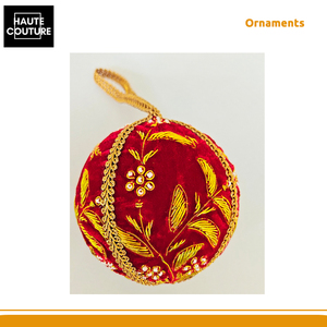 Exportador Mundial que Vende Adornos Festivos Colgantes en Forma de Bola Roja de Terciopelo, Hechos a Mano en India, para Decoración del Hogar - Product Image 2