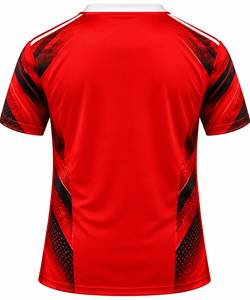 Maillot de football rouge à col en V pour homme, sublimé, uni, à manches courtes, kit uniforme d'équipe, 100 % polyester, nom d'équipe personnalisé - Product Image 2