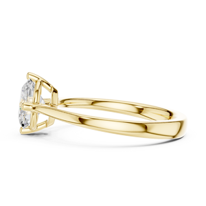 Anillo de Compromiso, Boda o Aniversario Minimalista Aries Jewel, Diamante Cultivado en Laboratorio de Corte Ovalado de 1 Quilate, E VVS VS, Oro Sólido de 14K - Product Image 3