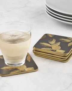 Sous-verres au design unique avec impression autocollante émaillée sur panneau MDF, lot de 4 sous-verres à thé à prix très abordable - Product Image 3