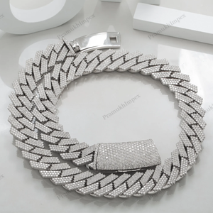 18MM 20 Inches <b>Iced</b> Cuban Link <b>Chain</b> 925 Sterling Silver Plated Thick Miami Luxury Statement Hip Hop <b>Chain</b> - Product Image 3