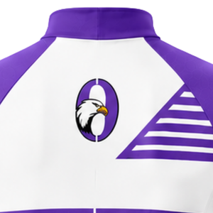 Ensemble maillot et short de cyclisme violet et blanc, manches courtes, fermeture éclair intégrale, séchage rapide, rembourré, pour course à vélo, entraînement, performance sportive d'équipe - Product Image 4