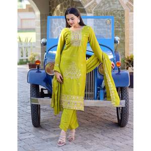 Conjunto de traje de diseñador para mujer con bordado Pent y Dupatta Trabajo bordado elegante - Product Image 2