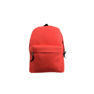 Red <b>Backpack</b> With Zipper Closure Adjustable <b>Strap</b> Unisex Casual Daily Use Below 20L Capacity Durable Solid Color - Product Image 1