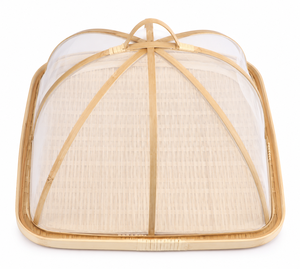 Couvre-aliments en bambou artisanal, anti-mouches, respirant, en maille, écologique, pour la cuisine, lavage à la main uniquement - Product Image 2