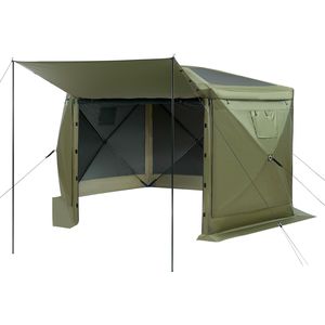 Carpa Gazebo Plegable de 6 Lados, Grande, 12 x 12 pies, con Pantalla Mosquitera, Montaje Rápido, Resistente a Mordeduras, para Camping, Techo Extraíble con Bolsa de Transporte - Product Image 6
