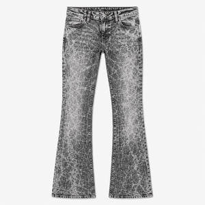 Women's Vintage Acid Wash Flare Jeans High Waist <b>Stretch</b> <b>Denim</b> Bell Bottom Pants Custom OEM ODM Wholesale Streetwear Fashion - Product Image 4