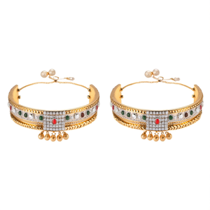 Fine <b>Bangles</b> <b>Set</b> Traditional Pota Stone Openable <b>Bangles</b> - Product Image 2