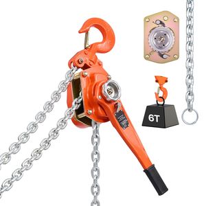 Paranco a Catena Manuale per Carichi Pesanti 6T 13200LBS Capacità 20FT Sollevamento Acciaio Legato G80 Doppio Blocco Meccanico Altezza di Sollevamento 6m - Product Image 4