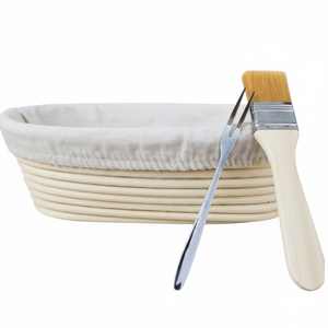 Panier de levage en rotin naturel fait main pour pain au levain, outil de boulangerie écologique pour la levée de la pâte à pain artisanal, utilisation en cuisine - Product Image 1