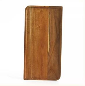 Plateau de service en bois personnalisé, grand plateau en bois d'acacia massif, plateau de présentation pour thé et café - Product Image 4