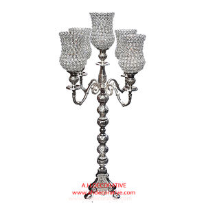 Caliente y atractivo oro 5 brazos candelabros alto oro Metal candelabro boda candelabro Venta caliente candelabro hecho a mano - Product Image 5