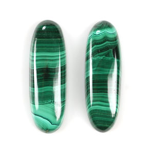 Proveedor Mayorista de Malaquita Natural, Cabujón Calibrado Ovalado Plano de 10x30mm para Fabricación de Joyería, Gema Suelta - Product Image 1