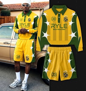 Manufacturer Custom Racing-Inspired Colorblock <b>Tracksuit</b> - Hooded Jacket & Baggy Pants 2-Piece Streetwear Set - Product Image 6