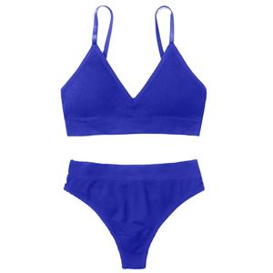 Conjunto de sujetador sin costuras personalizado para mujer Casual Beauty Back Cómoda ropa interior de talla grande Correa ajustable Sujetador sólido Tanga Panty - Product Image 2