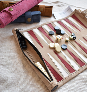 Jeu de Backgammon Portable en Cuir Enroulable, Jeu de Société de Voyage Vintage, Ensemble de Backgammon Pliable et Enroulable pour Voyage, Vente en Gros de Jeux de Société - Product Image 1