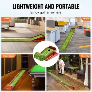 Tapis de putting de golf d'intérieur avec retour automatique de balle et 1 trou, aide à l'entraînement anti-plis, accessoire de mini-golf, filet de golf - Product Image 4