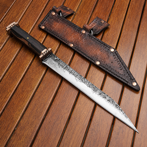 OEM Custom Forged Viking <b>Knife</b> High Carbon Steel Fixed Blade and Wood Handle Bushcraft Hunting <b>Knife</b> with Leather Sheath - Product Image 1